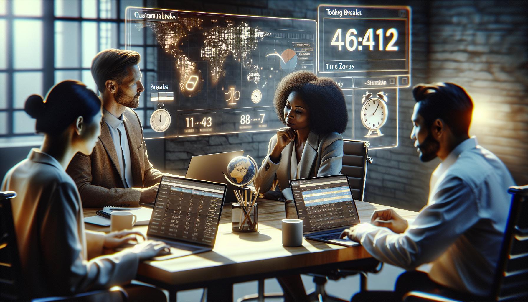 Customizing Breaks and Time Zones in Outlook